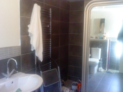 Tiling and towel rail